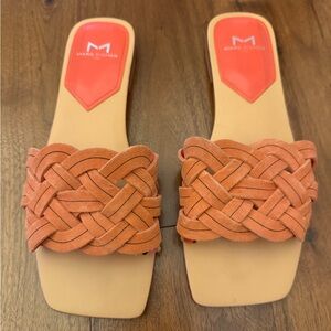 Marc Fisher LTD Suede Rebecca Slide Sandal Light Orange 7.5